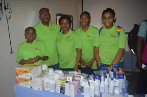 KMJ Foundation team with medical supplies at the outreach